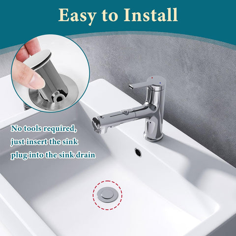 40mm Pop Up Sink Plug, Pop Up Basin Plug Replacement, Bathroom Basin Sink Plug, Replacement Drain Pop-Up Plug