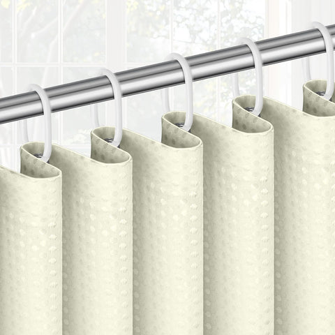 APXEL Beige Waffle Shower Curtain, Mould Proof Waterproof Shower Curtains