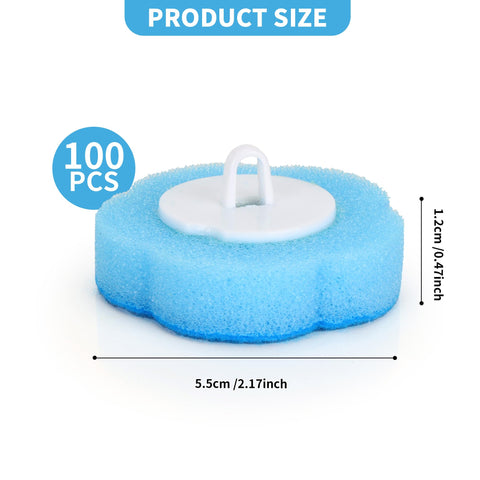 WENLISELL 100PCS Disposable Toilet Brush Refills 3 Layer Toilet Brush Heads