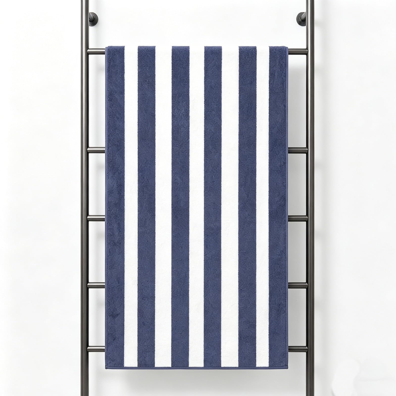 Large Quick Dry Microfibre Beach Towels for Adults,160X90cm Double Sides Grey Stripe Bath Towel Travel Towels with Pockets,Lightweight Beach Towel
