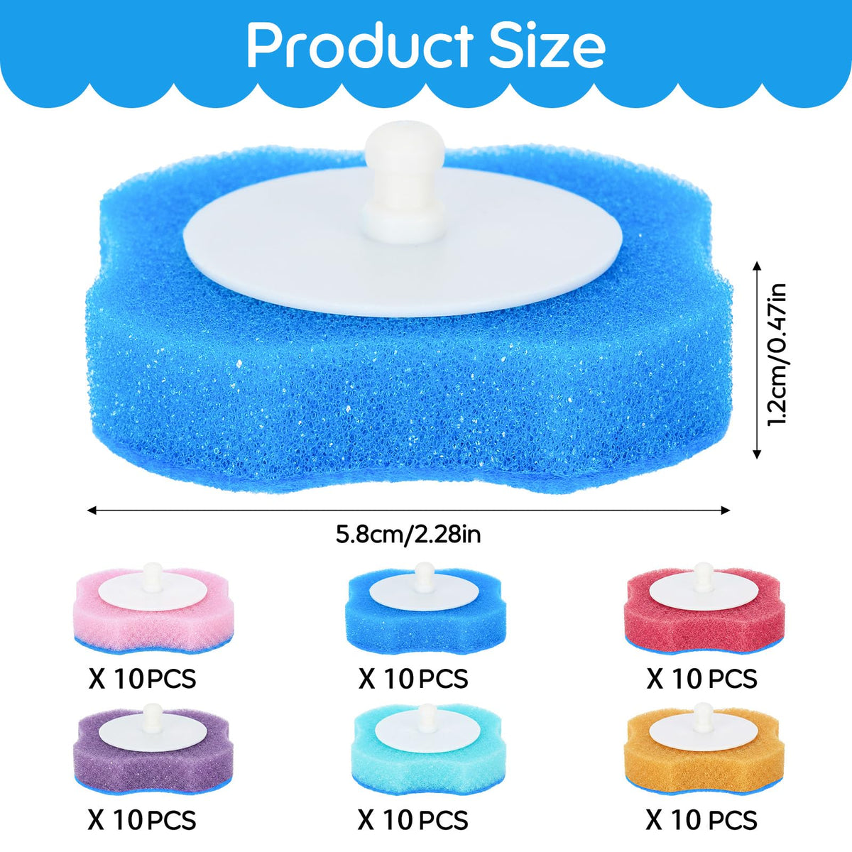 Chovbe 60 Pcs Disposable Toilet Brush Refills, Scented Toilet Wand Refills