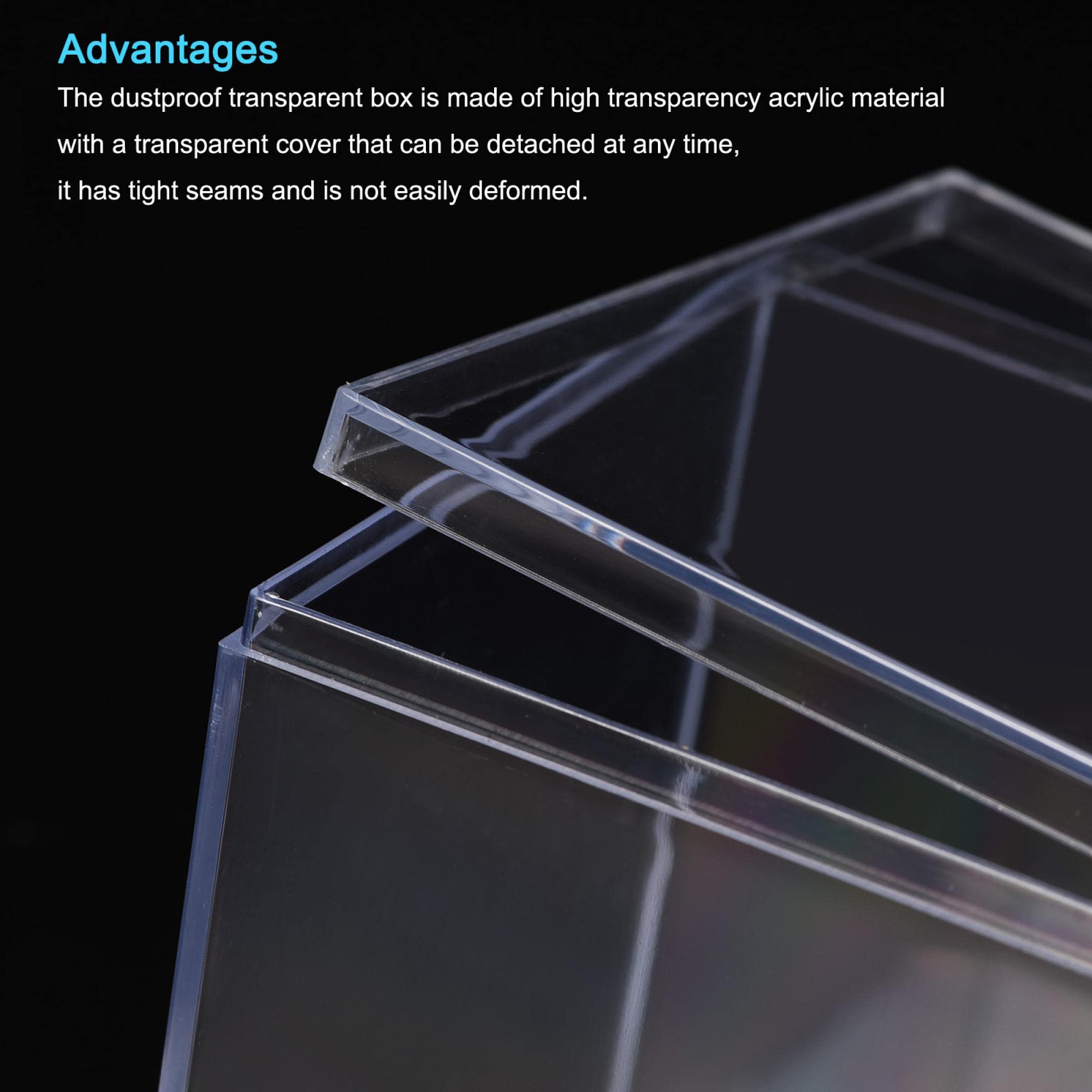 sourcing map Clear Acrylic Plastic Storage Box Square Cube Display Case with Lid, 5.1x5.1x5.1cm Container Box for Small Item, Pack of 2