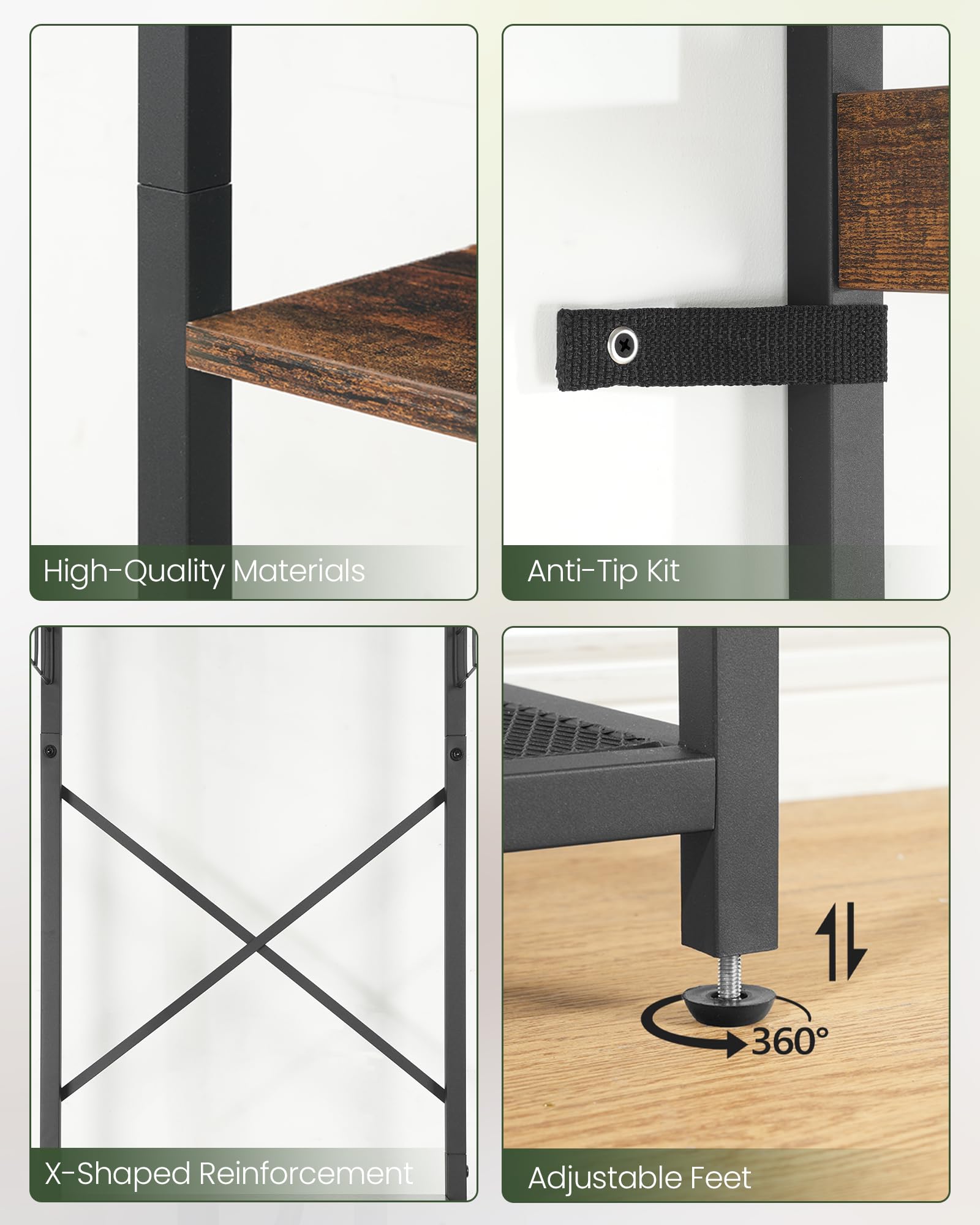 CHOEZON Coat Rack Freestanding, Hall Tree with 3 Storage Shelves, Coat Stand with 16 Hooks and Hanging Rail, Industrial Clothes Stand for Entryway