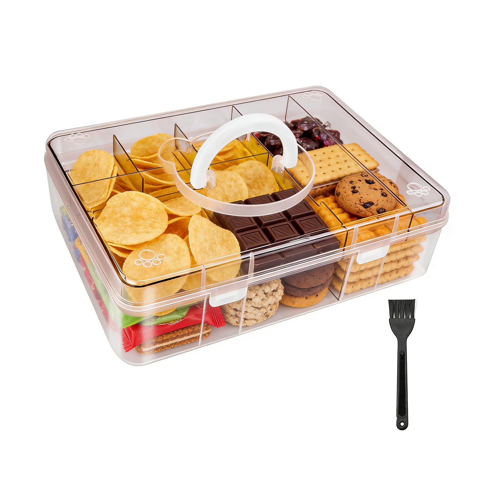 Craft Storage Box Clear Craft Stackable Large Sewing Box with 7 Compartment Tray Large Capacity for Medications, Sewing Supplies