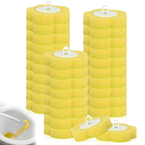 Disposable Toilet Brush Refills,30 Pcs Toilet Wand Replacement Heads-Yellow