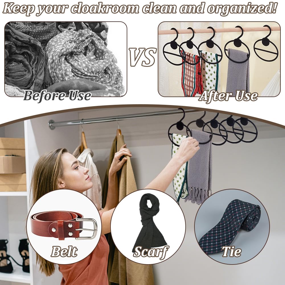 AHANDMAKER 50Pcs Black Oval Plastic Scarf Display Storage Hangers