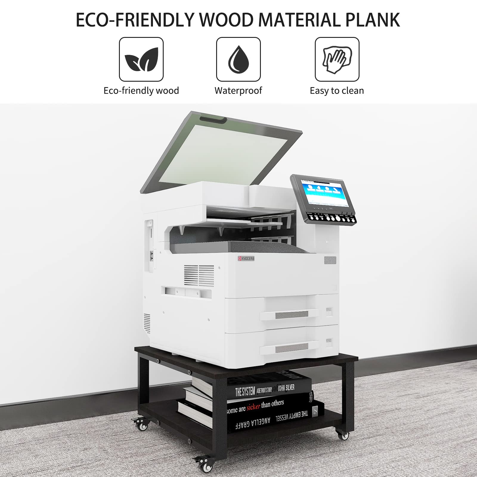 PUNCIA 2 Tier Laser Printer Stand with Paper Storage Shelf