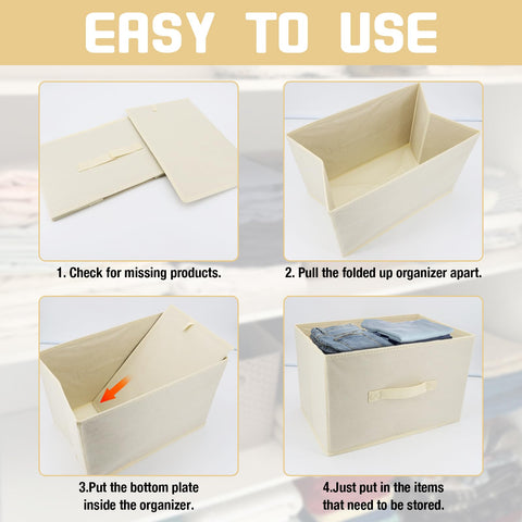 ZOCONE Cube Storage Boxes 6 Packs Fabric Storage Boxes for Shelves, 38×25×25cm Foldable Large Wardrobe Baskets Storage Cubes
