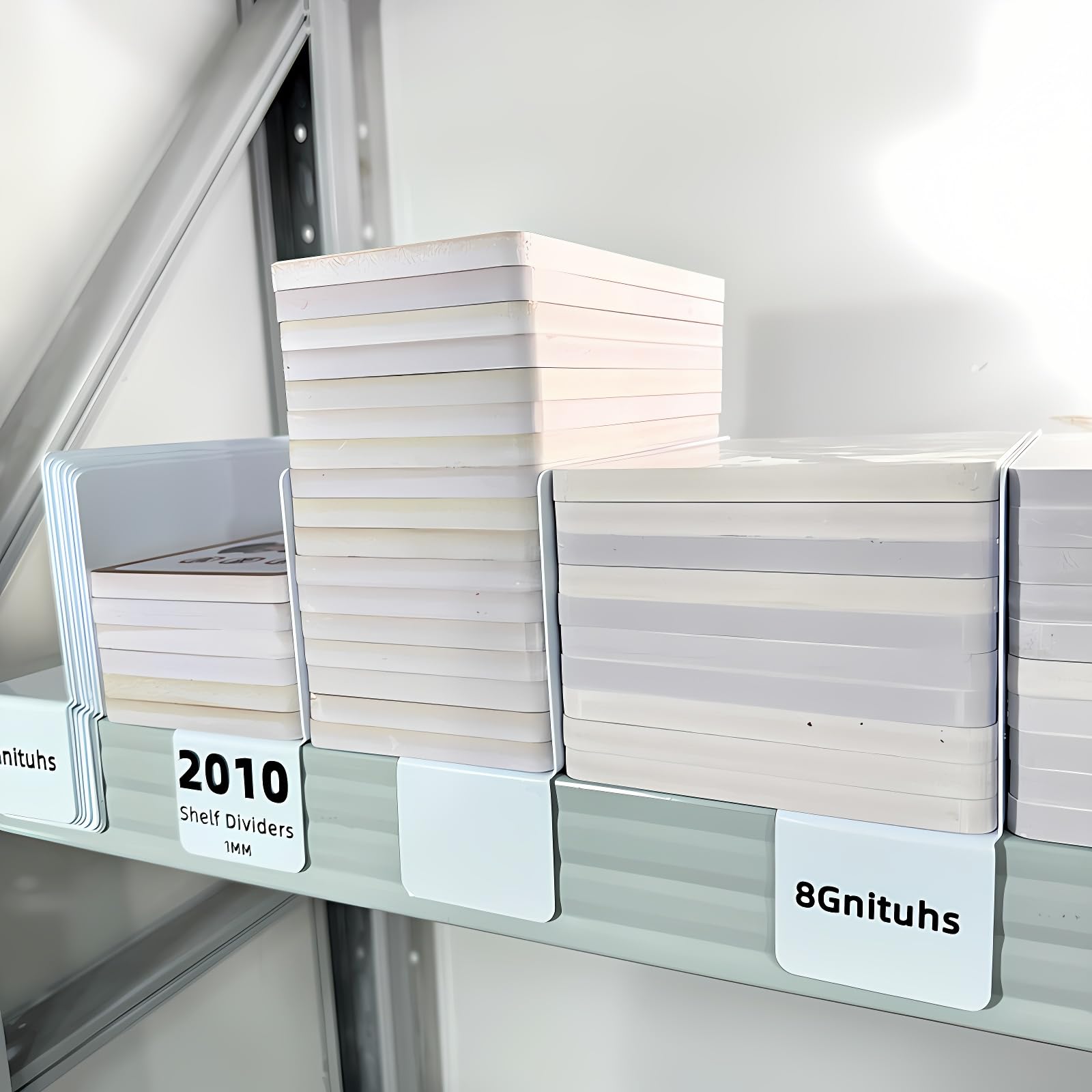 8Gnituhs 50 Pcs7.8 X 4 Inch Shelf DIvider,Index Card Holder,Storage Bin Labels,bin Labels for Storage Bins,Library Card Pockets,Large Label Maker for