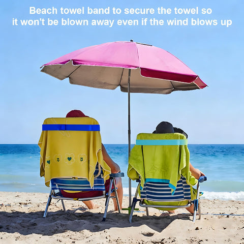 Towel Bands for Beach Chairs Sun Loungers, Elastic Sunbed Towel Bands,4PCS