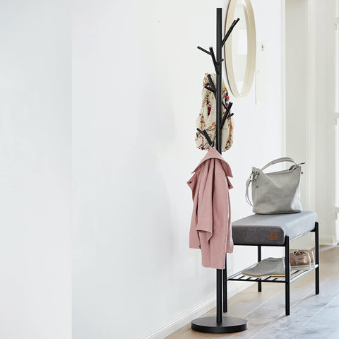 LOVE IT STORE IT Loft Metal Coat Stand - Modern Jacket Stand for Hallway, Bedroom, Office - 170 cm High Stable - Matt Black