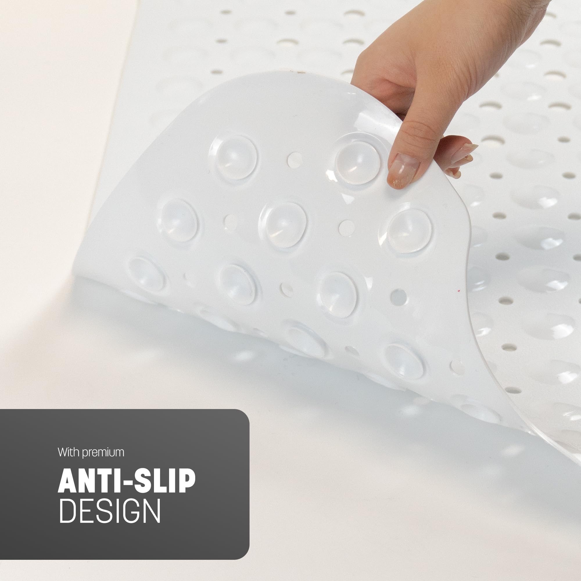 KEPLIN Premium Non-Slip Bath Mat - 200 Suction Cups, BPA, Latex Free, Mildew Resistant, Machine Washable - Safe