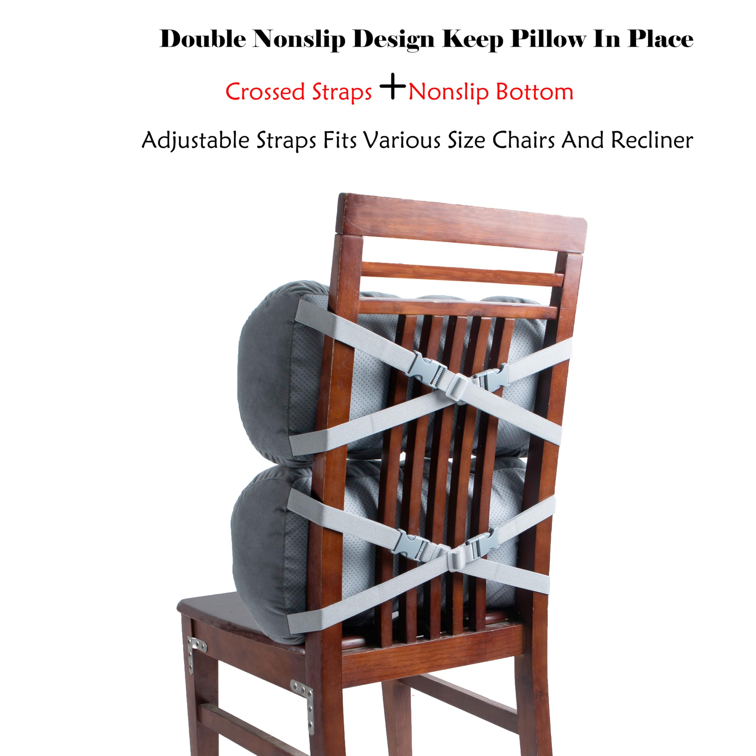 Alibo Office Chairs Contoured Half Moon Round Lumbar Roll Low Back Lumbar Support D-Shaped Pillow Multi Purpose Recliner Leg Rest Cushion For Chair