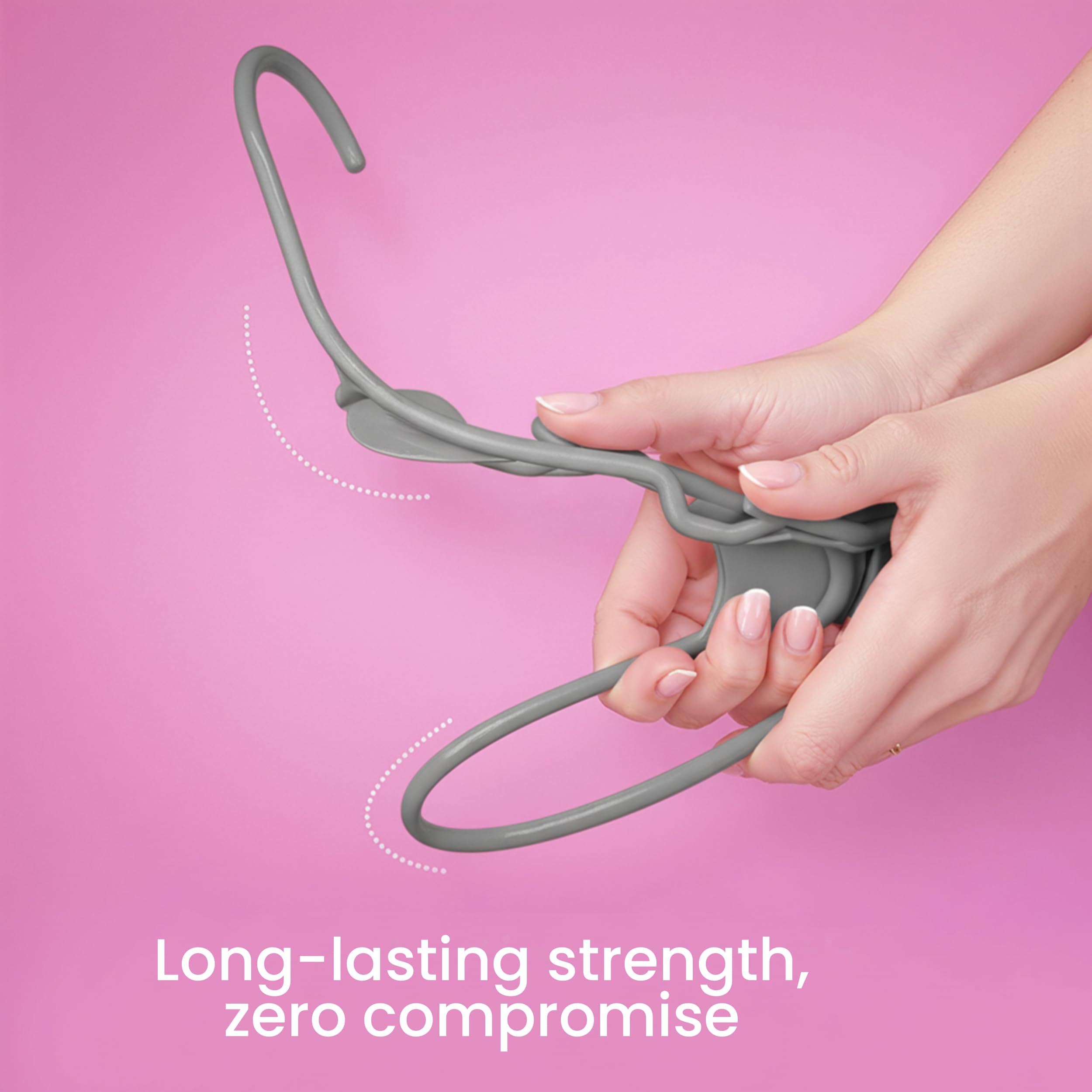 Utopia Home 20 Pack Plastic Hangers Space Saving, Durable Hanger with Shoulder Grooves, Grey