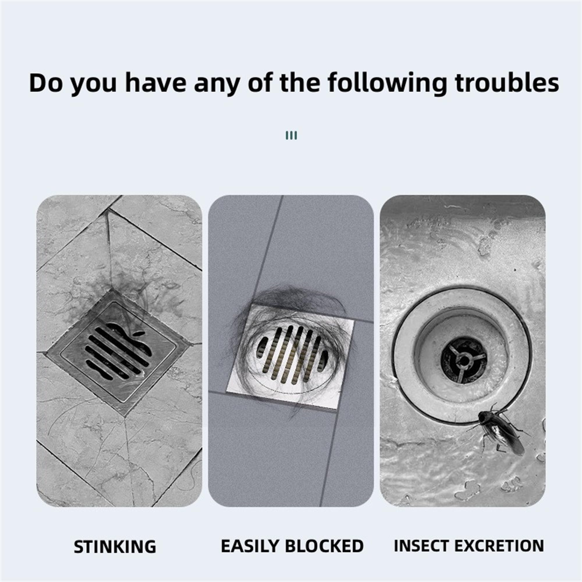 MAOYONG Shower Drain Cover Tub Stopper - Square Silicone Floor Drain Cover for Bathroom, Bathtub Stopper Drain Plug Cover