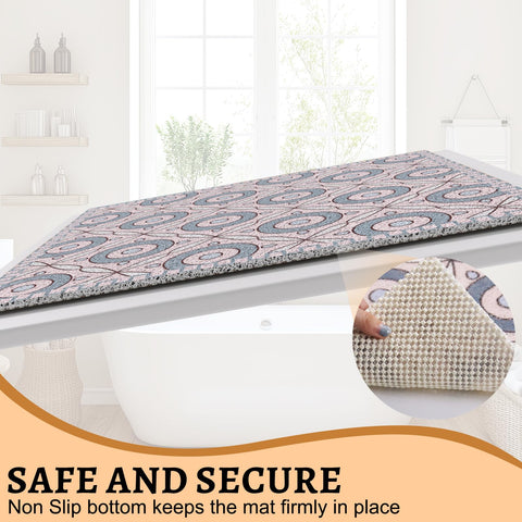 Square Loofah Shower Mat Non Slip 70x70 CM, Anti Mould Quick Drying PVC Mat for Inside Shower & Wet Room, Anti Slip for Elderly & Adults, Textured