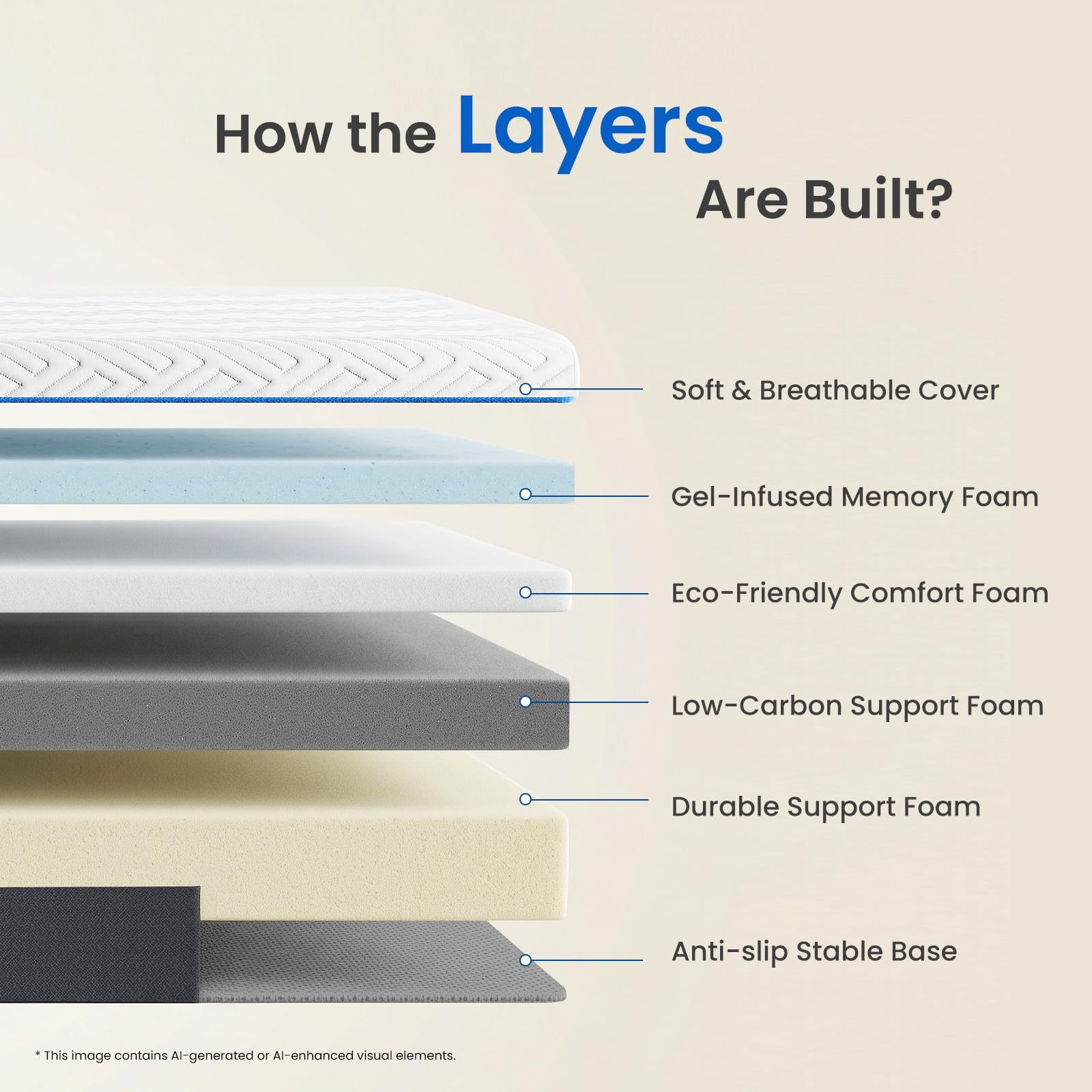Belbbos Single Mattress Memory Foam 90x190x18cm—Medium Firm Orthopedic