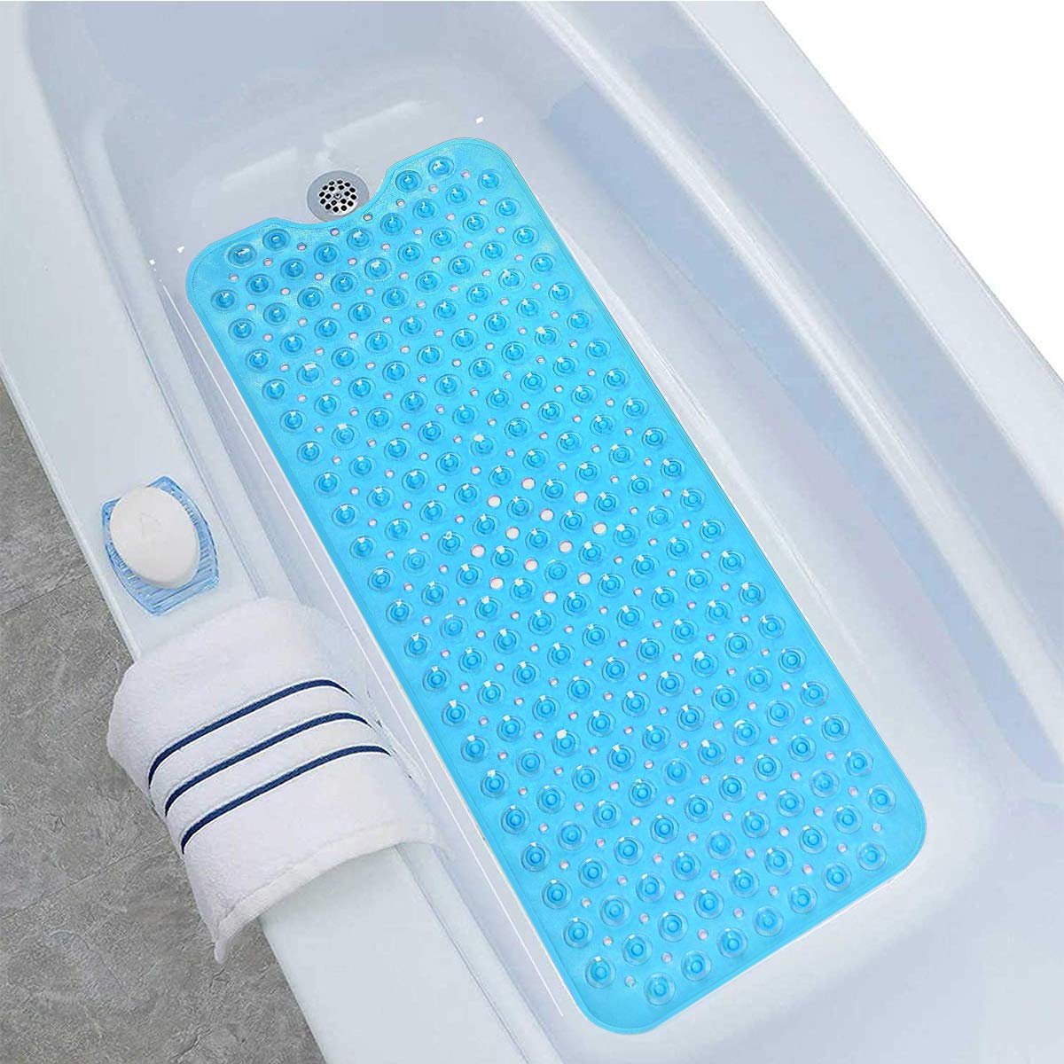 BoloShine Bathtub Mat Shower Mats, Non Slip Square Bath Mat with 200 Suction Cups, Anti Mould Bathroom Safety Mat for Baby Kids Elderly