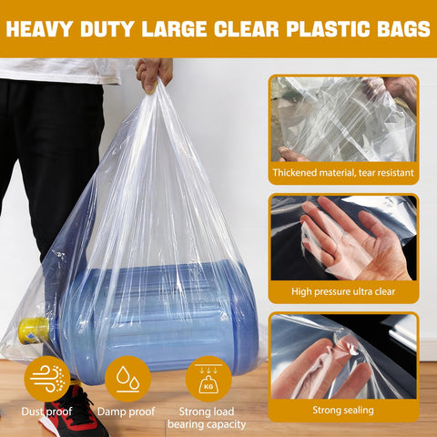 4 Pcs Extra Large Clear Plastic Storage Bags 150x150cm for Clothes