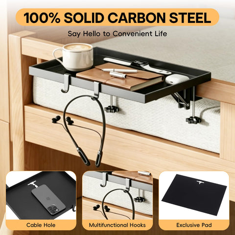 Foldable Bed Shelf for Bunk, 10kg Heavy Duty Metal Clip on Nightstand