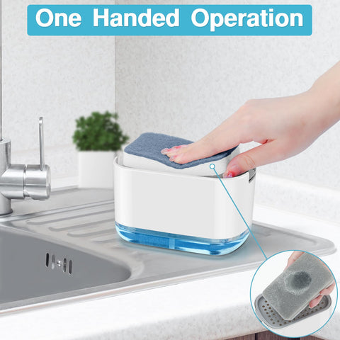 Alyvisun 2 in 1 Soap Dispenser, Dish Soap Dispenser with Sponge Holder