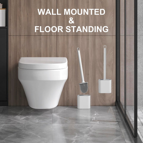 Ibergrif Silicone Toilet Brush and Holder Set, Quick Drying, Deep Cleaning