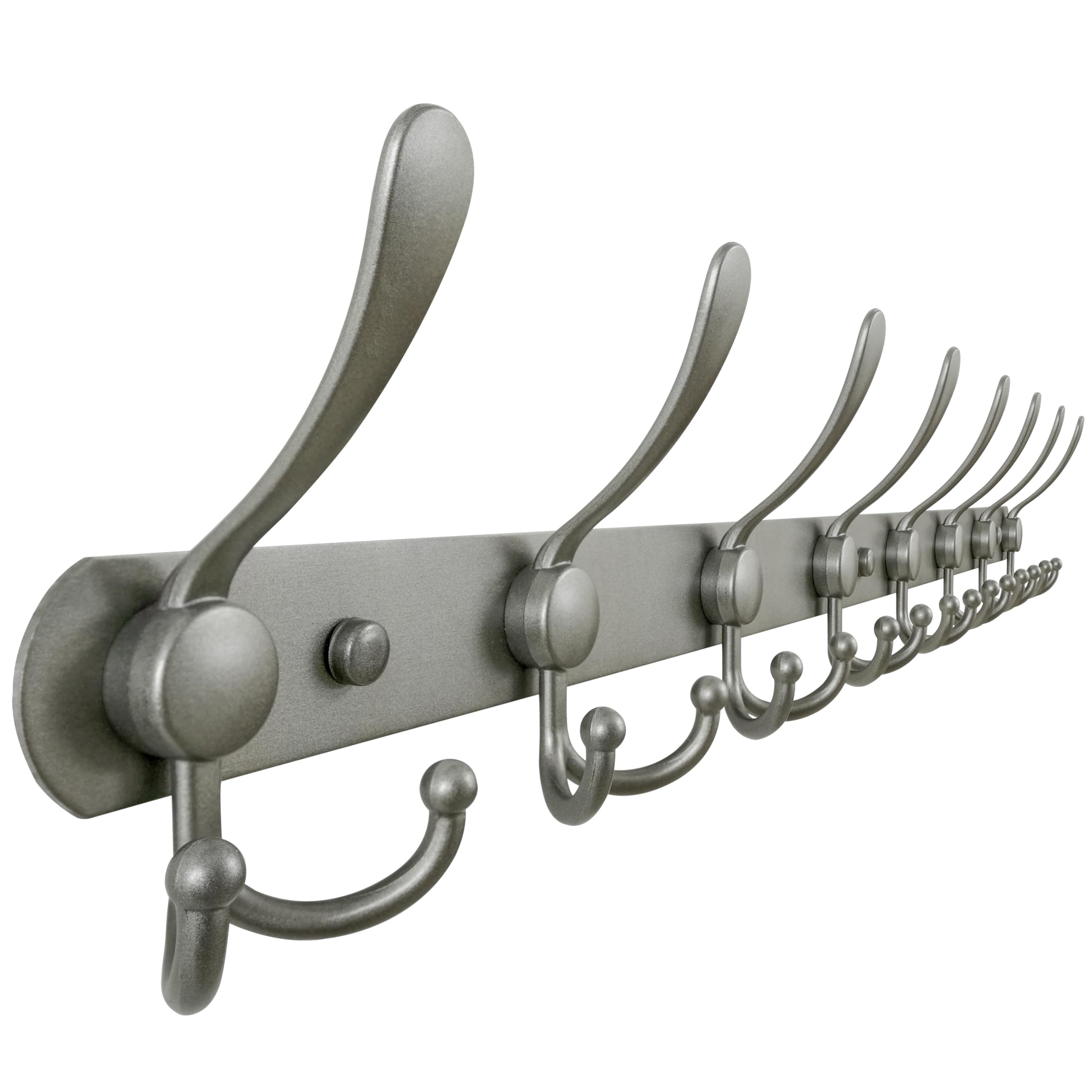 Dseap Coat Rack Wall Mount - 74cm Long 8-Tri-Hooks Heavy Duty Coat Hanger Rail Wall Hooks for Hanging Coats Hats Clothing Clothes Purse Mudroom