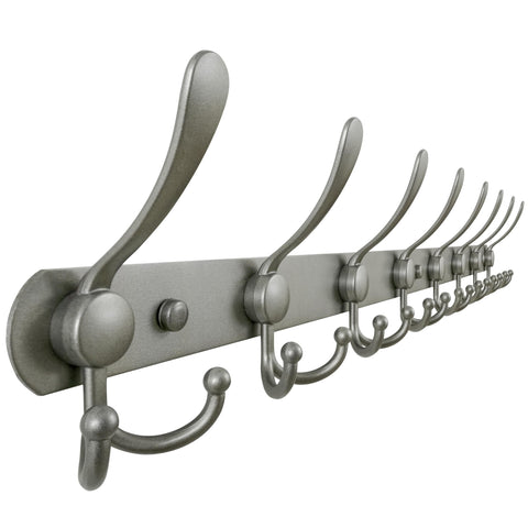 Dseap Coat Rack Wall Mount - 74cm Long 8-Tri-Hooks Heavy Duty Coat Hanger Rail Wall Hooks for Hanging Coats Hats Clothing Clothes Purse Mudroom