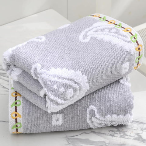 sense gnosis Grey Hand Towel Set of 2 Super Soft 100% Cotton Absorbent Paisley Pattren Jacquard Double-Faced Bath Hand Towels for Bathroom Home