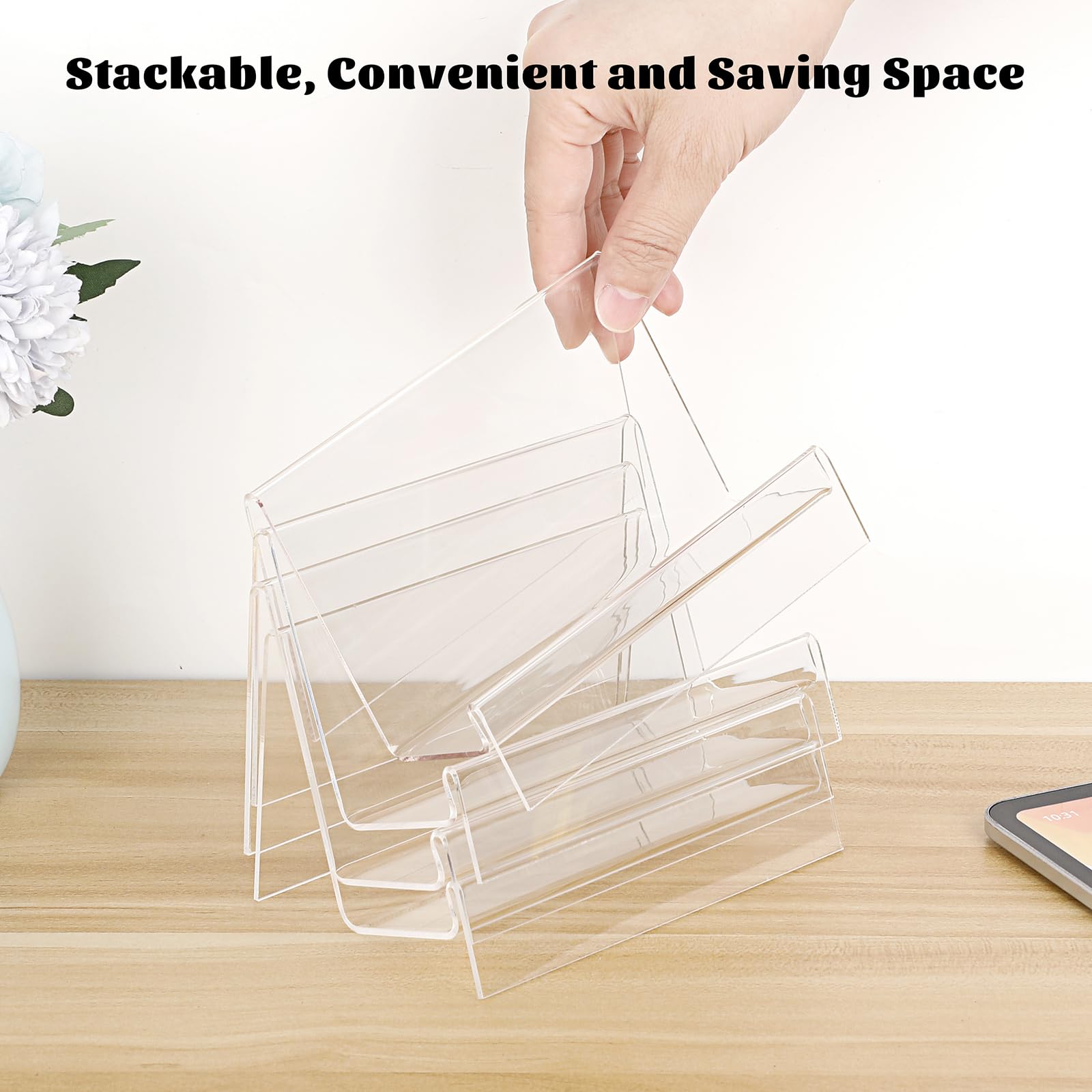 SUMNACON 8pcs Acrylic Purse Wallet Display Stand, Clear (Only Stand)