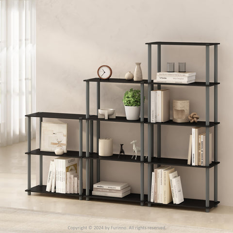 Furinno TURN-N-TUBE Book Shelf, 4-Tier Bookshelf, Bookcase with Multipurpose Compact Display Rack, 29.46 x 59.94 x 109.73 cm, for Living Room