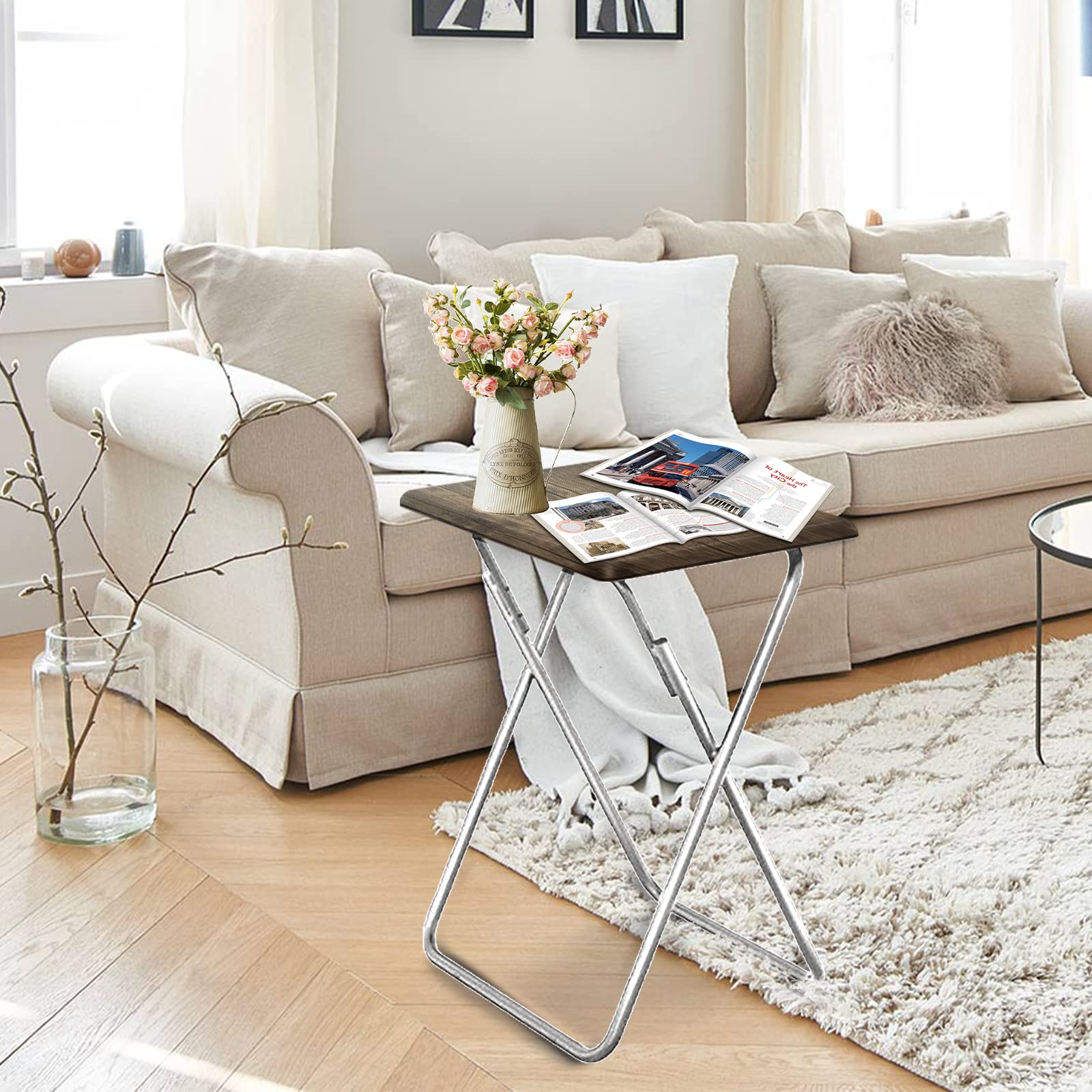 Small Folding Table, Foldable Table, TV Tray Table, Sofa Table, End Table