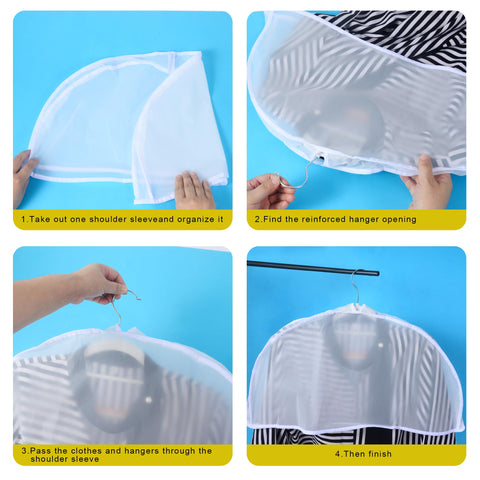 24PCS Garment Covers For Hanging Clothes, Shoulder Covers For Hanging Clothes, Dust Covers For Hanging Clothes, Suit Covers For Closet