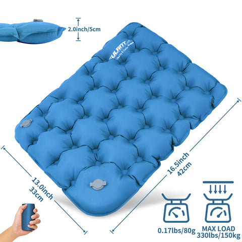 EULANT Hand-Press Inflatable Seat Cushion,Waterproof Air Cushion,Portable Sit Mat Pad for Camping Walking Hiking Travel Fishing Boating Flying