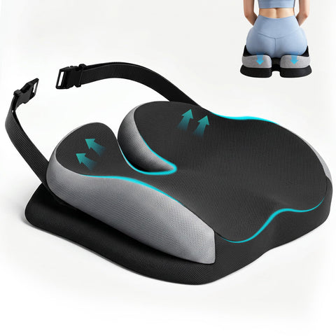 zxevg Coccyx Cushion Memory Foam Non-Slip Black