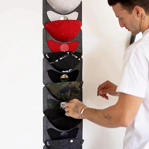 SHENGYIG Cap Organiser for Door – 7 Pockets Hanging Storage, Single Row & Foldable Hat Rack for Baseball Caps, Men’s & Women’s Hats