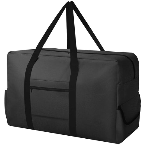 DSDCDJ Large Storage Bag, Heavy-Duty Moving Bags with Zips Handle, Black., 70x30x45cm, Nylon