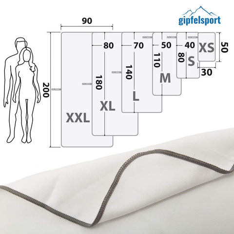 gipfelsport Microfibre Towel White 1x S(50x30cm) without bag