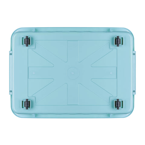 Cetomo 80L*3 Storage Boxes with Lids, Plastic Storage Box with Wheels and Secure Side Latches, Stackable & Nestable Organizer for Home, Office