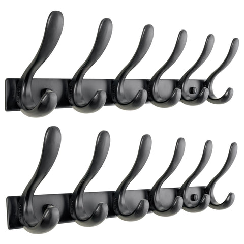 HONSKY Wall Coat Rack- Stylish,44cm Metal Coat Hanger Wall Mounted,Heavy Duty 6 Hooks Wall Coat Hook for Hallway, Bedroom