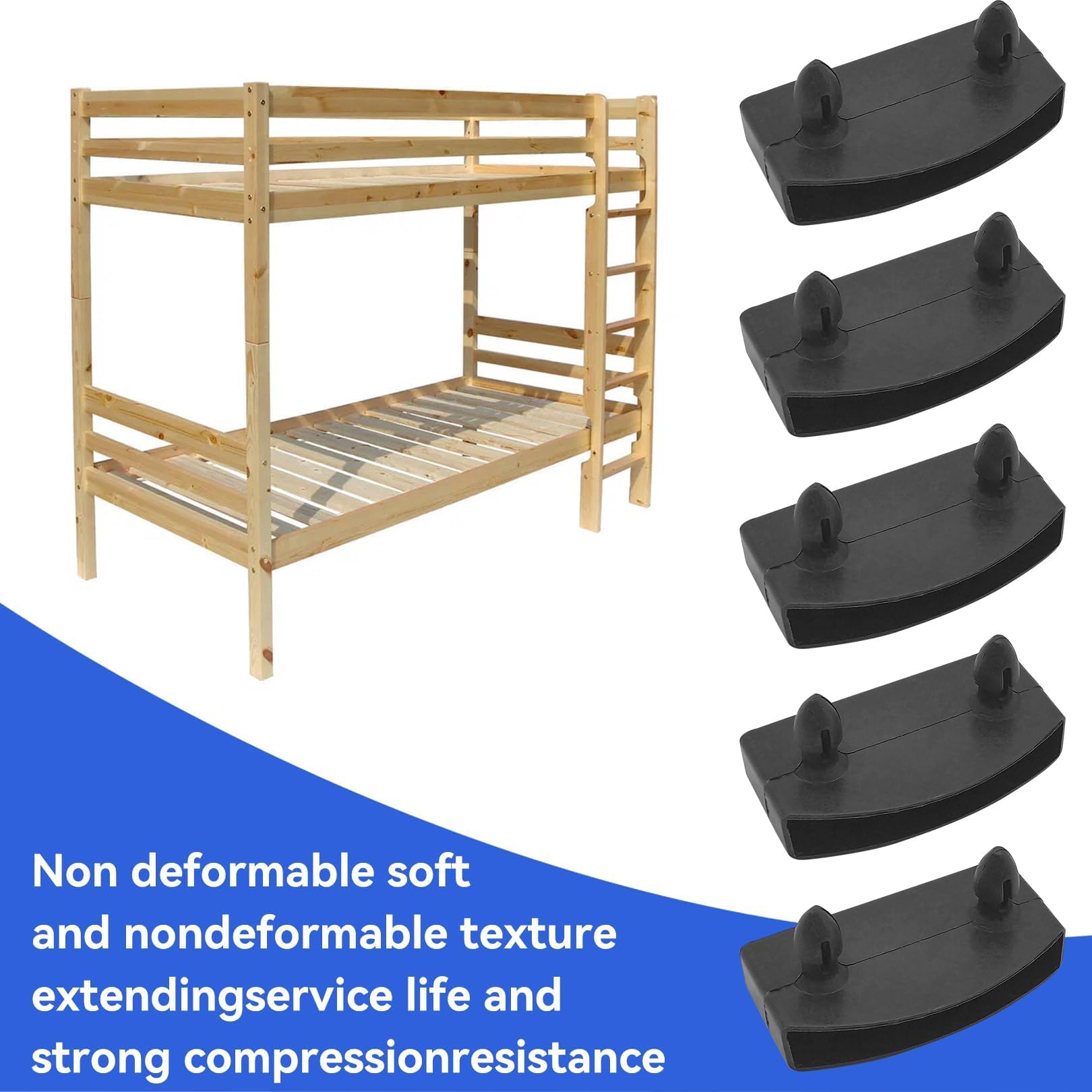 SGETHCH 12 Pcs Bed Slat Caps - 56mm Replacement Bed Slat Holders - Durable Plastic Support End Clips for Single, Double & King Size Bed Frames