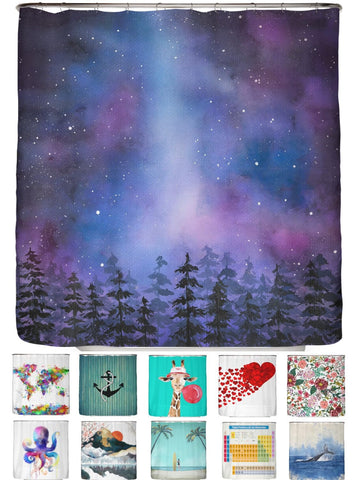 arteneur Anti-Mould Shower Curtain 180 x 200 cm Galaxy