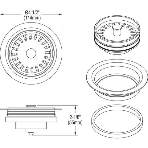Elkay LKQD35PT Basket Strainer, Putty, LKQD35