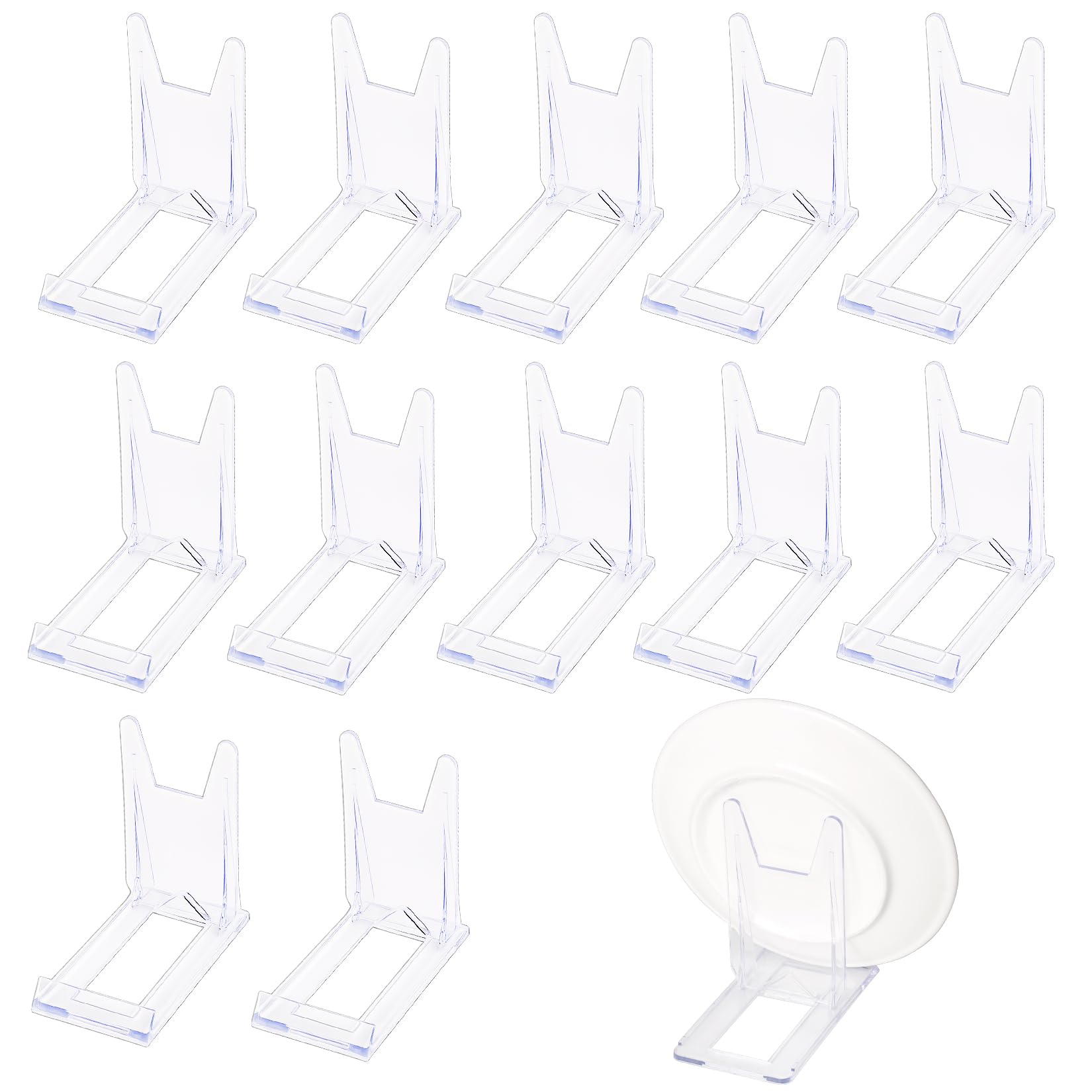 13 Pcs Clear Display Stands - Acrylic Plate Holders with Adjustable Easels for Mobile Phones, Photos, Cards, Books
