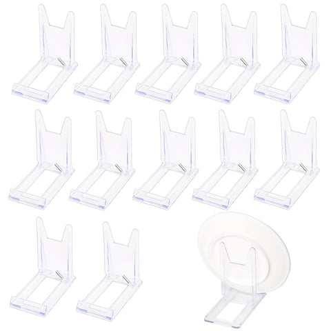 13 Pcs Clear Display Stands - Acrylic Plate Holders with Adjustable Easels for Mobile Phones, Photos, Cards, Books