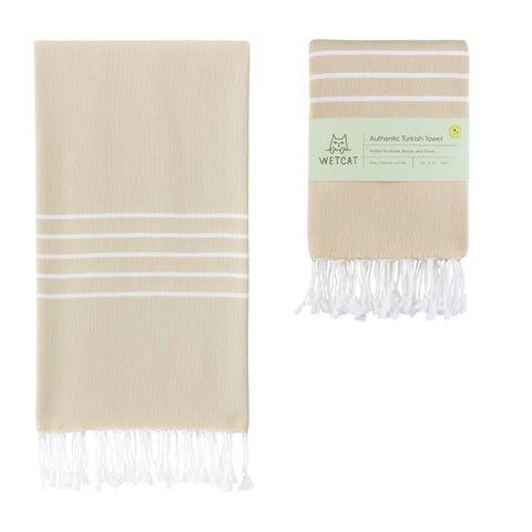 WETCAT Turkish Beach Towel Oversized (38"x71") 100% Turkish Cotton, Made in Turkey - Sand Free, Extra Large, Ultra Soft, Quick Drying