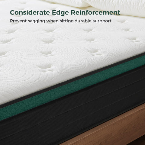 Inofia Small Double Mattresses 4FT, 10.6 Inch Hybrid Mattress with Zoned Pocket Spring