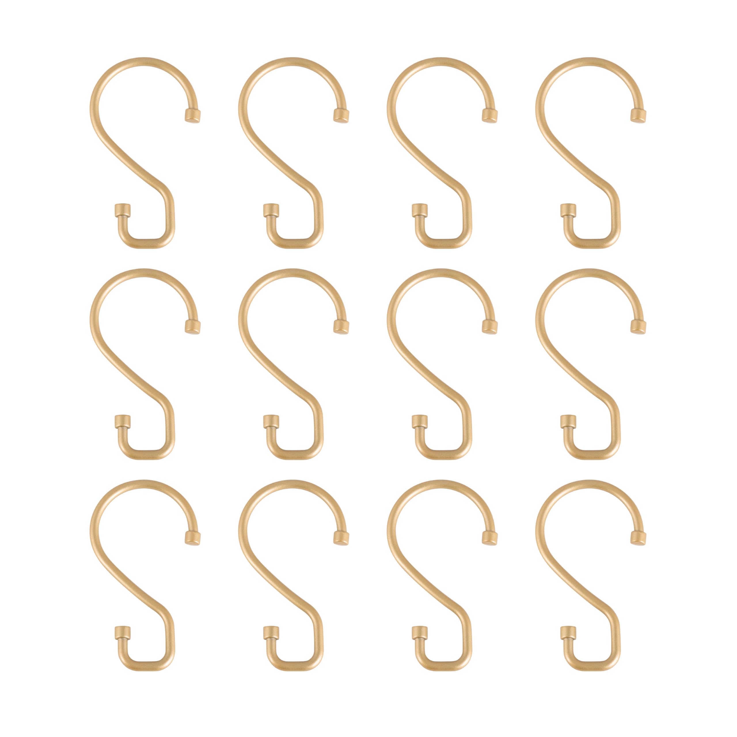 Bath Bliss 12 Pack Shower Curtain Rings | Dimensions: 3.1" x 1.8' x 0.24" | S Shaped Design | Fits Over Standard Size Shower Rod | Easy to Install