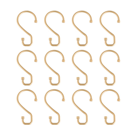 Bath Bliss 12 Pack Shower Curtain Rings | Dimensions: 3.1" x 1.8' x 0.24" | S Shaped Design | Fits Over Standard Size Shower Rod | Easy to Install