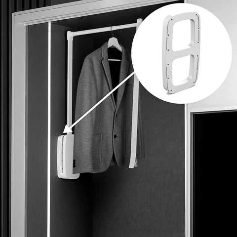 Emuca - Lateral assembly supplement for pull down hanging rail, Side supplement for pull down wardrobe rail lift, grey plastic, Set of 2